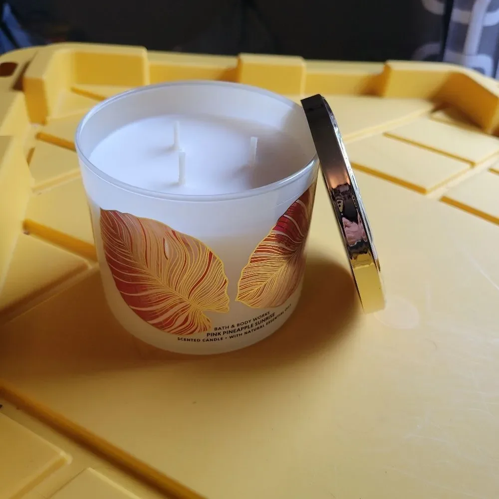 Body and Body Works Pink Pineapple Sunrise 3-Wick Candle